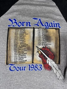 Camiseta Raglán Negra Sabbath De Colección Para Hombre Mediana Born Again Gira Banda Años 80 Mediana - Imagen 1 de 17