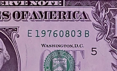 8/3/1976 Birthday/ Anniversary Date Note August 3rd 1976 $1 One Dollar Bill - Image 1 of 4