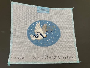 Embroidered PEACE ON EARTH DOVE Handpainted needlepoint by Scott Church - Picture 1 of 7