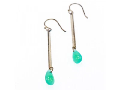 925 Sterling Silver Turquoise Agate Earrings - Image 1 of 4