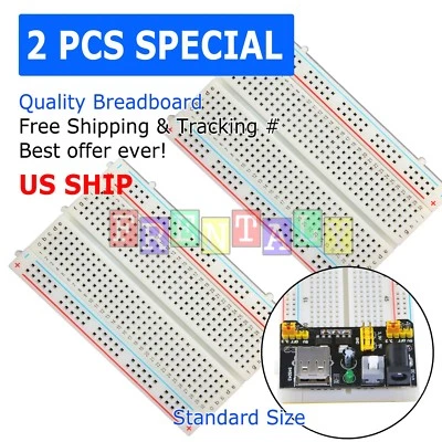 FRENTALY 2X Mini 400 Points Prototype PCB Solderless Breadboard Protoboard