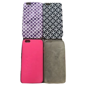 Apple iPhone 6 Plus Phone Case Bundle Of 4 Clear Geometric Purple Hot Pink Fun - Picture 1 of 5