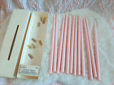 Vintage Hallmark Hostess Tapers 10" x 0.25" Candle Petticoat Pink Lot of 12 USA