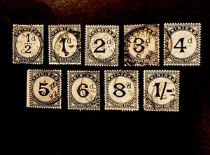TRINIDAD & TOBAGO QV SG D1-D9, 1885 postage due set, USED. Cat £85. - Picture 1 of 1
