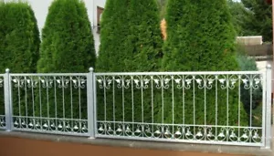 Gartenzaun Schmiedeeisen MetallZaun Zaunelement Monaco-Z80/200 FEUER Verzinkt - Bild 1 von 6