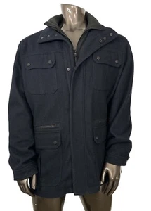 Michael Kors Navy Wool Blend Coat Jacket Mens Size XL - Picture 1 of 12