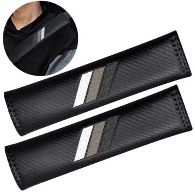 2x Almohadilla de hombro de cinturón de seguridad gris fibra de carbono para Toyota Tacoma Carolla J5 Foto 1 de 4