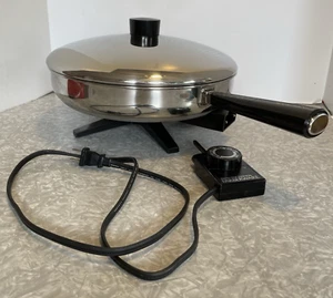VTG NICE WORING FARBERWARE STAINLESS STEEL ELECTRIC FRY PAN 12” SKILLET B3000 - Picture 1 of 10