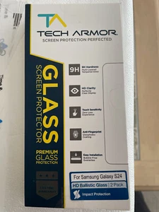 Tech Armor Samsung Galaxy S24 Ballistic Glass Screen Protector - 2 Pack - Picture 1 of 2