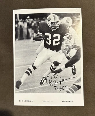 Foto autografiada 5x7 O.J. Miembro del Salón de la Fama Simpson Buffalo Bills RB Foto 1 de 3