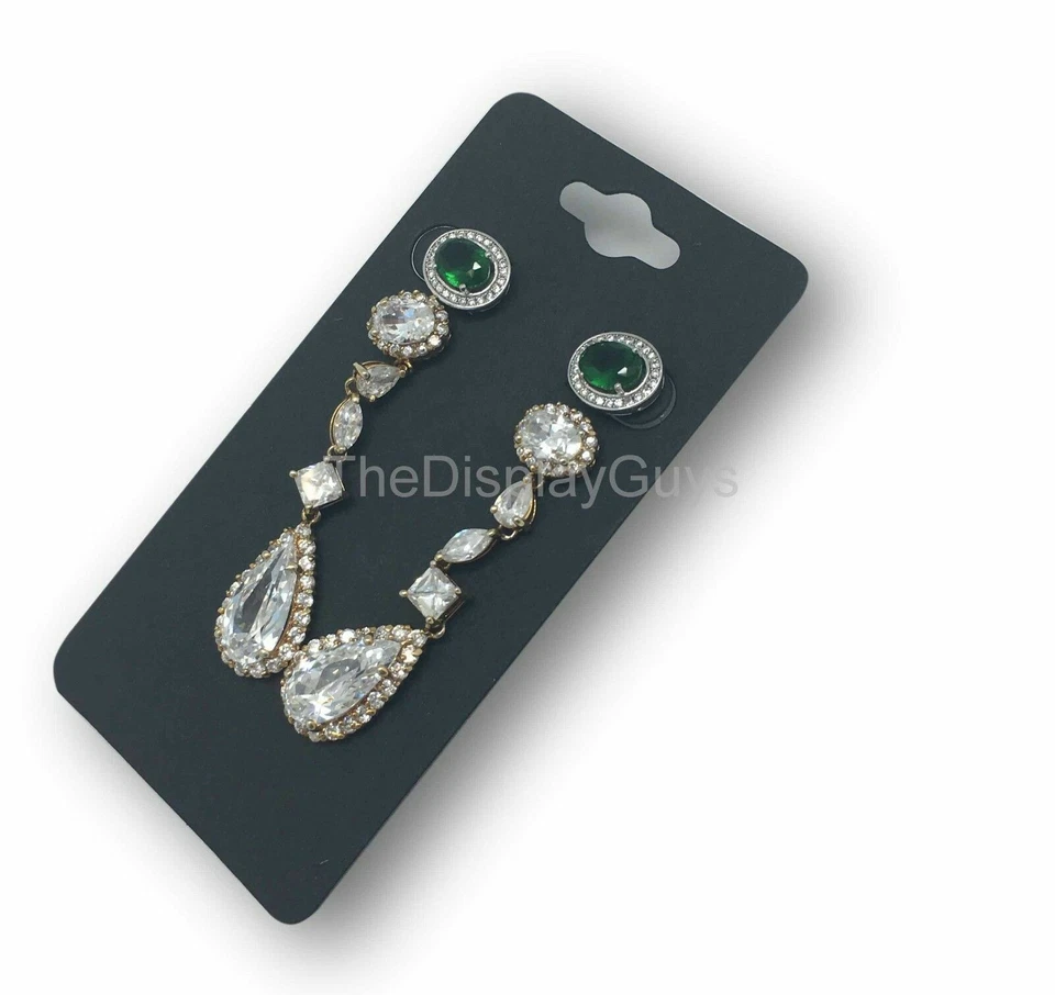 500pc 2x4" Inch Black Paper Earrings Display Hanging Cards for Jewelry Accessory - Image 1 of 3