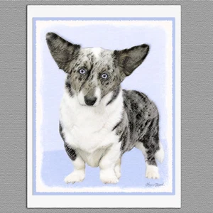 6 Strickjacke Welsh Corgi Hund Blanko Kunst Notiz Grußkarten - Bild 1 von 1