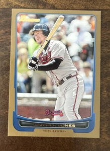 2012 Bowman Gold Chipper Jones #91 Atlanta Braves - Picture 1 of 2