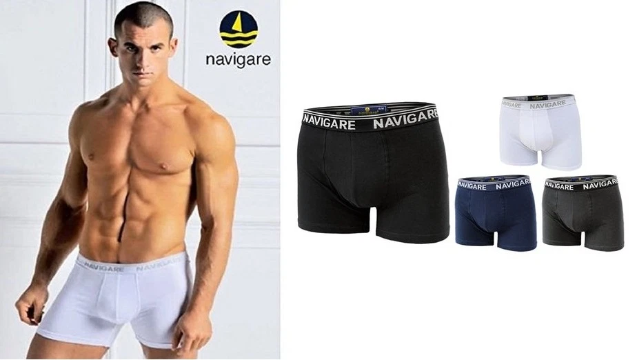 6 BOXER UOMO NAVIGARE ART 573/E COTONE BIELASTICO BIANCO NERO O ASSORTITO 573E  - Immagine 1 di 1