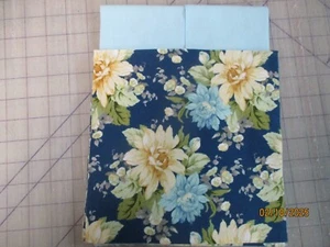 Wheelchair Or Recliner Blue & Cream Floral Flannel Lap Quilt Top Kit 40" x 48" - Picture 1 of 3