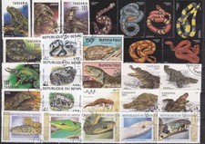 FAUNA ANIMALI RETTILI AFRICA 27 val. diff. BENIN TANZANIA REPTILES REPTILIEN