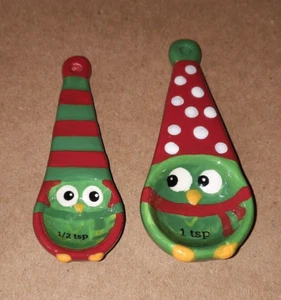 Pier 1 cucharas medidoras de búho de Navidad 1 cucharadita - 1/2 cucharadita - Imagen 1 de 7