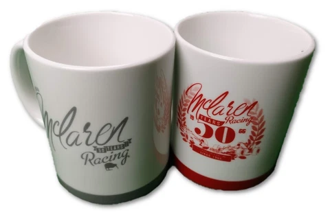 MUGS Set of 2 McLaren 50 Years Gift Formula One 1 F1 Team Souvenir Ceramic US Cover