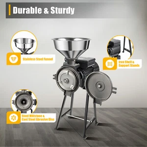 Electric Mill Grinding Molino De Maiz Electrico Corn Grinder Machine + Funnel US - Picture 1 of 21