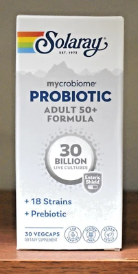 Solaray Microbioma Probiótico Adulto 50+ 30 Mil millones 30 Cápsulas Microbioma VegCapsulas Foto 1 de 4