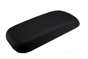 Fits 1996-2002 Cadillac El Dorado Carbon Fiber Console Lid Cover Blue Stitch - Picture 1 of 10
