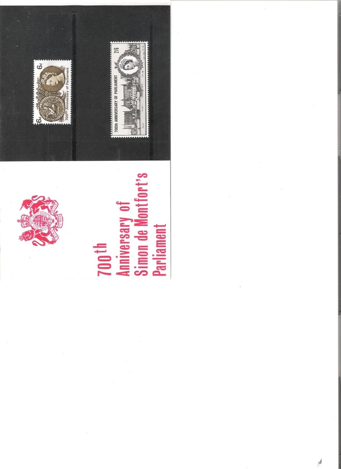 1965 ROYAL MAIL PRESENTATION PACK SIMON DE MONTFORTS PARLIAMENT MINT PRE DECIMAL - Image 1 of 1