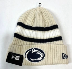 Penn State Nittany Lions NE NCAA Vintage Cuff Knit Hat~ Oatmeal/Cream - Picture 1 of 3