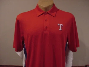 SWEET Texas Rangers Men's Lg Red Majestic TX3 Cool Base Polo Shirt, NEW&NICE!! - Picture 1 of 2