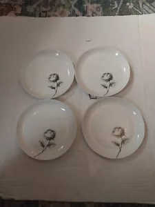 4. SET of 4 BLOCK BIDASOA "BLACK ROSE" ESPANA-ROSA 6" BREAD & BUTTER PLATES - Picture 1 of 7
