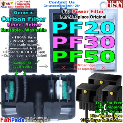 FISHPADS For Aquarium Fish Tank PF20,PF30,PF50 Power Water Filter Cartridge CompatiblePad