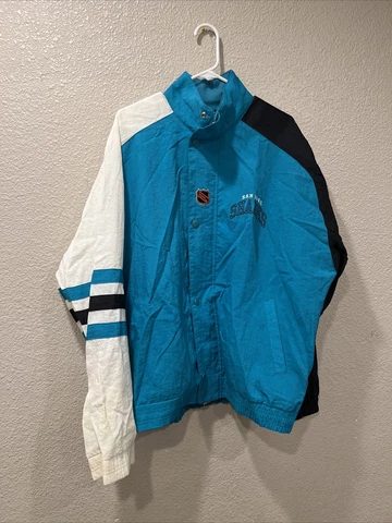 Vintage San Jose Sharks Starter Center Ice Jacket Mens Size XL Zipper Snaps 90s Cover