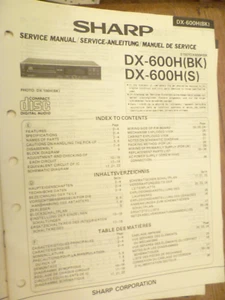 REPRODUCTOR DE CD SHARP DX-600H ORIGINAL Manual de Servicio - Imagen 1 de 1