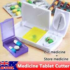 Portable Medicine Pill Holder Tablet Cutter Splitter Divider Convenient Box New
