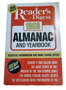 Vintage Reader's Digest 1968 Almanac and Yearbook Paperback Events Fashion News - Picture 1 of 5
