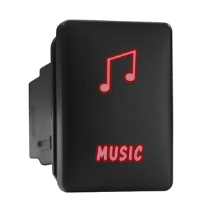MUSIC - Vers. A - Red Backlit Push In Switch 1.28"x 0.87" (Fit: Toyota) - Picture 1 of 6
