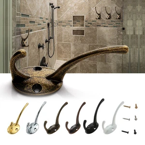 2/10x Retro Kleiderhaken Home Schlafzimmer Kleiderschrank Kleiderbügel&Schrauben - Bild 1 von 18