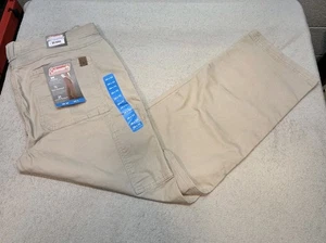Pantalones de mezclilla cargo Coleman para hombre 38x32 tostados ropa de trabajo utilitaria pantalones rectos elásticos nuevos con etiquetas - Imagen 1 de 4