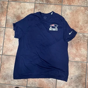 Nike New England Patriots Men's T-Shirt Go Pats Football Dri-Fit NFL 3XL Blue - Picture 1 of 3