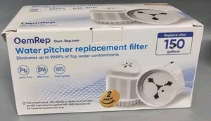 NEW! OemRep 2-PACK Replacement Filter EPIC Water Pitcher (150 Gallons) - Picture 1 of 7