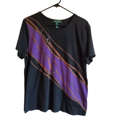 Rare Lauren Ralph Lauren Equine Bit Top Blouse Equestrian Horse XL - Image 1 of 4