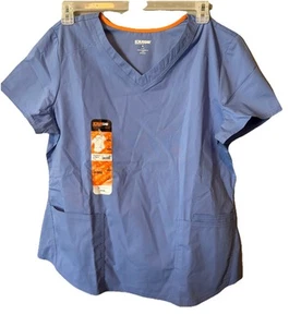 Women’s ScrubStar V-neck Scrub Top Light Blue size Large NWT - Picture 1 of 6