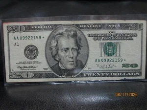 1996 $20 STAR NOTE NK AA 09922159 * CIRCULATED - Picture 1 of 2
