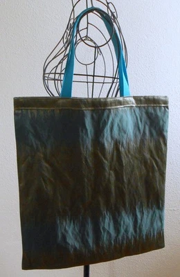 Stoffbeutel, Einkaufstasche "Grau-Petrol", selbst genäht - Bild 1 von 4