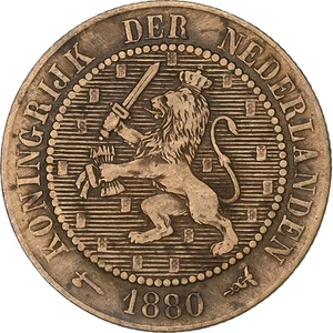 [#394240] Netherlands, William III, 2-1/2 Cent, 1880, Utrecht, Bronze, VF, KM:10 - Picture 1 of 2