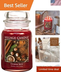 Vela perfumada Christmas Spice 21,25 oz - Diseño de boticario de vidrio atemporal - Imagen 1 de 6