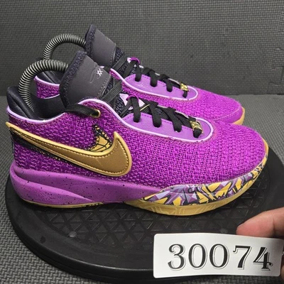 Nike LeBron 20 Shoes Youth Size 4.5Y Purple Gold FD0207-500 Basketball Sneakers - Image 1 of 4