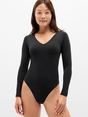 Athleta ST Small Tall BodyMove Plunge Long Sleeve Bodysuit Black NWT! - Image 1 of 4