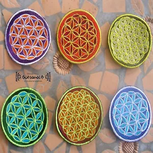 AUFNÄHER PATCH Flower Of Life blume des lebens goa psy indien inde nepal yoga ॐ - Bild 1 von 42