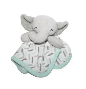 Lullaby Lane Gray Elephant Lovey Plush Wash Cloth Chevron Security Blanket 9"x8" - Picture 1 of 6
