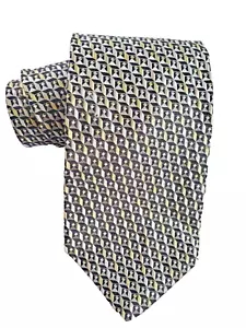 Piatelli Platinum Men's 100% Silk Classic Necktie Tie Handmade U.S.A. Gray Gold - Picture 1 of 5